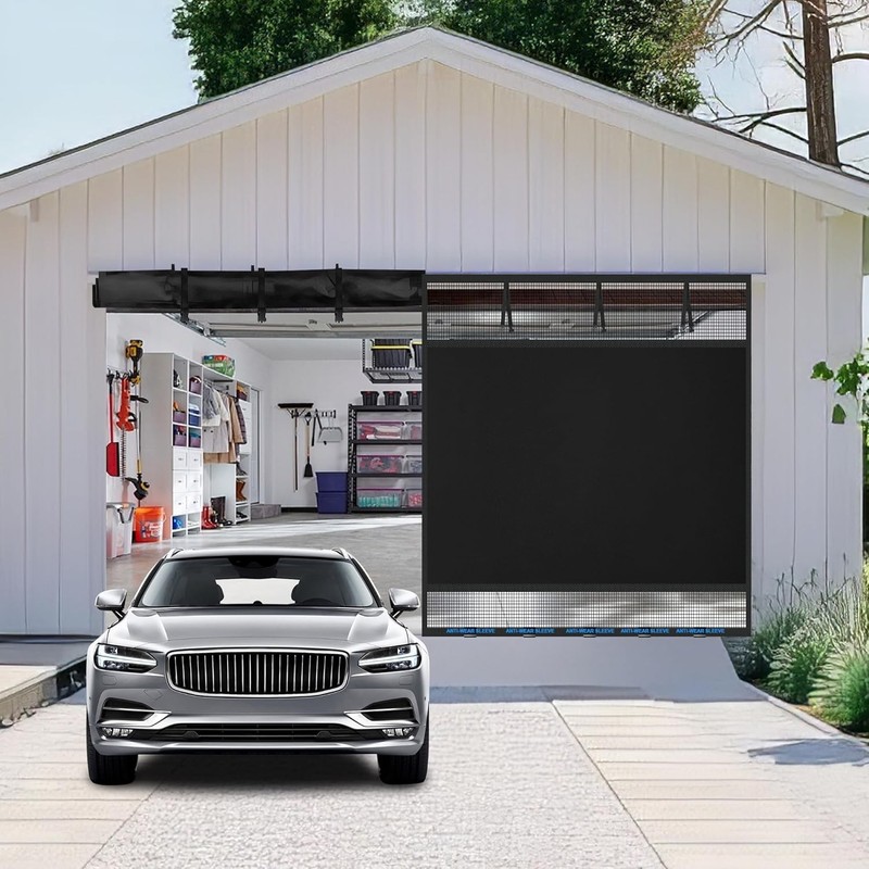 Privacy Garage Door Screen Blackout 1 Car Garage-9x8FT Heavy Duty Magnetic gallery