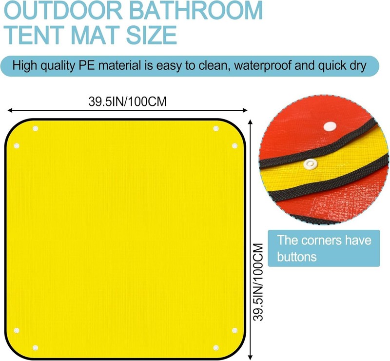 39.5" Camp Shower Tent Bottom Mat, Non Slip Changing Tent Bottom Pad, Removable gallery