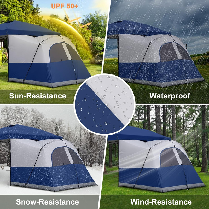 Canopy Side Tent,4-6 Person Camping Cube Tent for 10X10 Pop up Canopies,Easy up gallery