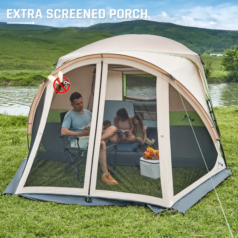 Tents for Camping 6/10 Person Camping Tent with Screen Porch, Weatherproof Large gallery