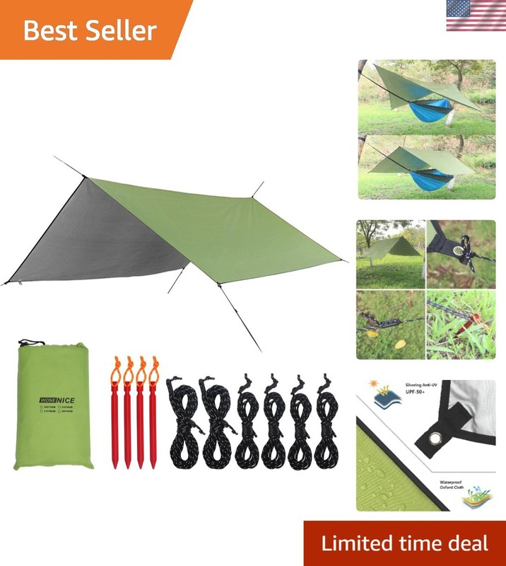 10' x 13' Waterproof Camping Tarp - Lightweight & Versatile Outdoor Shelter
