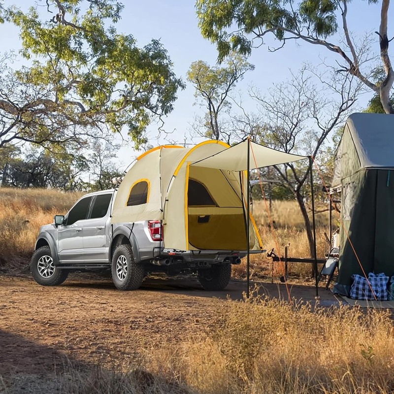Pickup Truck Tent with Awning Shade,Waterproof PU5000mm Oxford for 5.5-6.3 FT Tr gallery