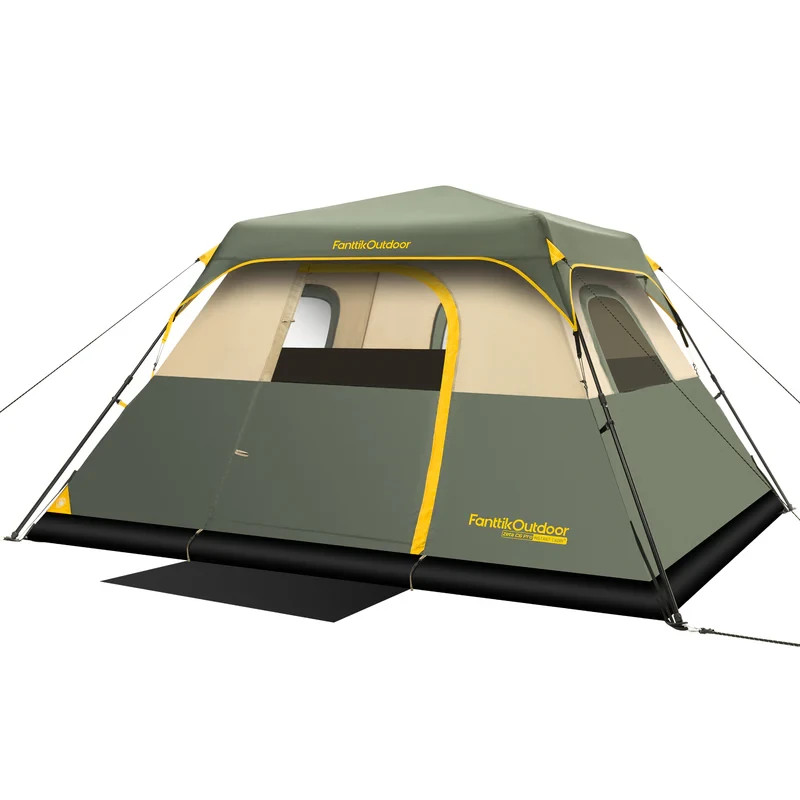 FanttikOutdoor 6 Person Instant Cabin Tent Setup in 60 Seconds with Rainfly & Wi