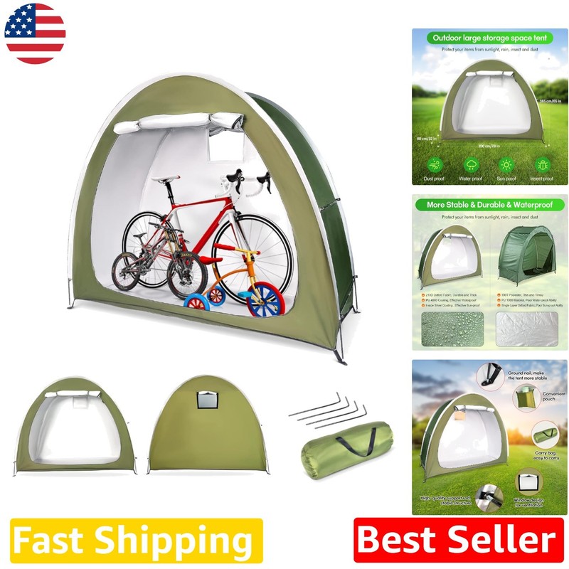 Durable Outdoor Bike Tent – Large 78.8″L, Foldable, Waterproof, Fiberglass Frame