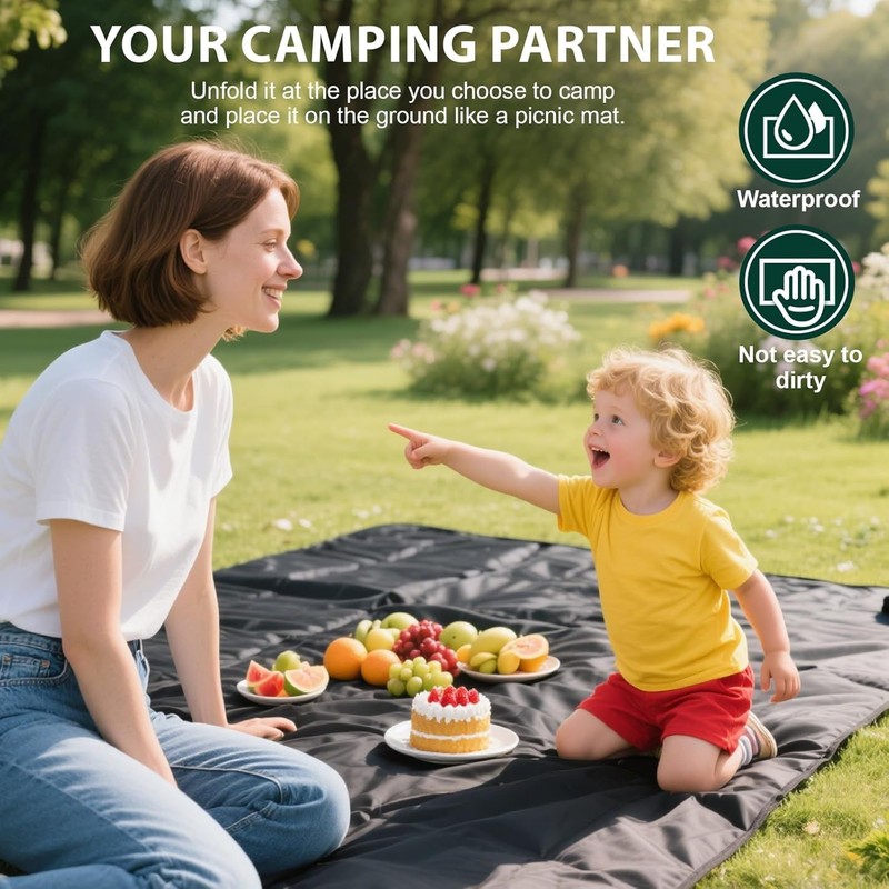 Multi-Use PU 2000 Waterproof Tarp - Ideal for Beach, Hiking, & Picnics, Compact gallery