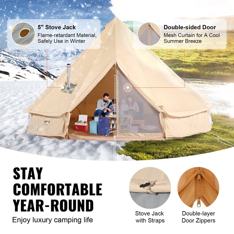 3m Waterproof Yurt-Style Tent with Breathable Lining and Entry Canopy gallery