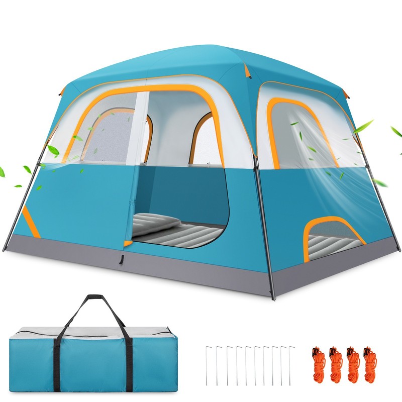 6 Person Tent for Camping Waterproof PU-Coated with Rainfly Outdoor Large Tent