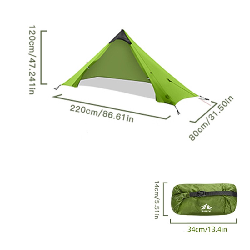 Camping Tent 1 Person Lightweight Hiking Family Pyramid Waterproof with Bag gallery