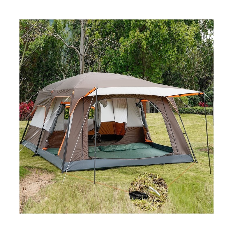 KTT Extra Large Tent 10-12-14 Person(B),Family Cabin Tents,2 Rooms,3 Doors an... gallery