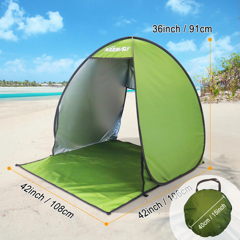 Pop-Up Beach Tent – UV-Resistant & Waterproof Sun Shade Shelter for Camping, Out gallery
