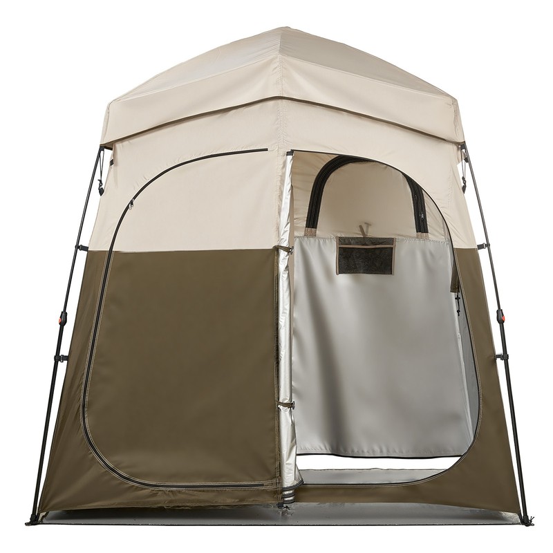 Camping Shower Tent 2-Room Foldable Privacy Changing Room 150D Oxford