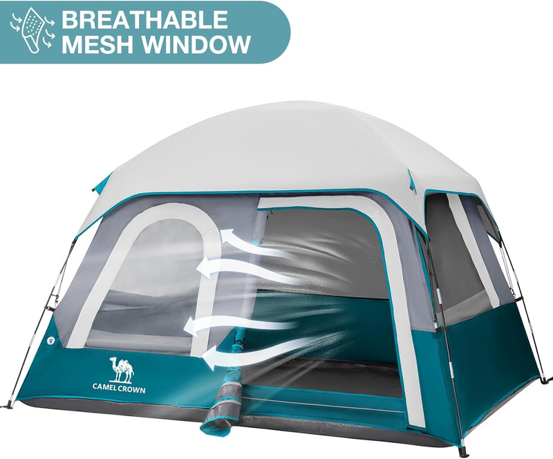 4/6 Person Tent Waterproof Lightweight Portable Backpacking Tent for Outdoor Cam gallery