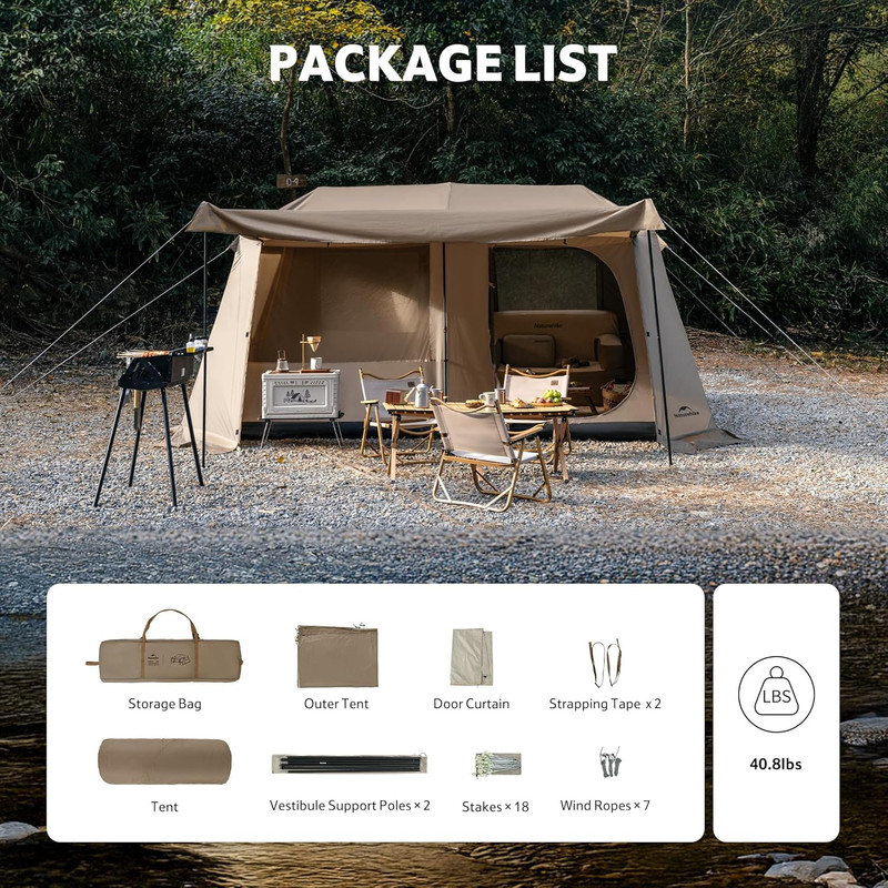 Village Lite Camping Tent, 60S Easy Setup Instant Tents for Camping, Double Laye gallery