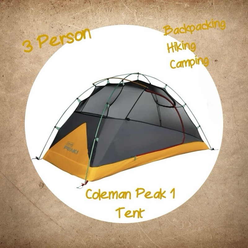 Coleman Peak1 Backpacking/ Hiking Tent: 3- Person 3-Season Dark Stone NIB