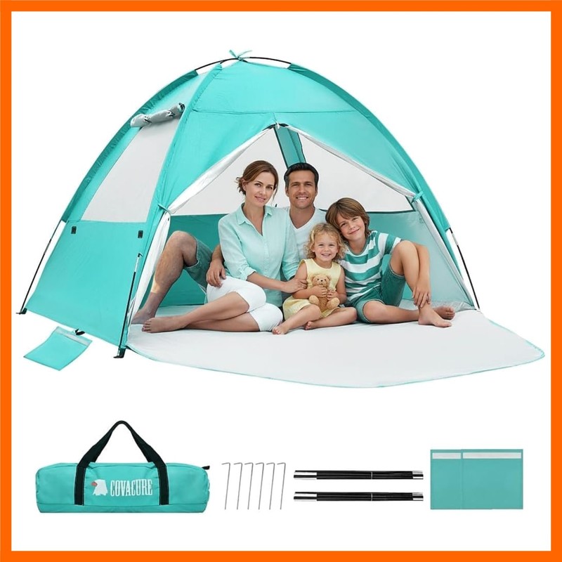 2026 New Upgraded Beach Tent Sun Shelter – UPF 50+ UV Protection Beach Shade …