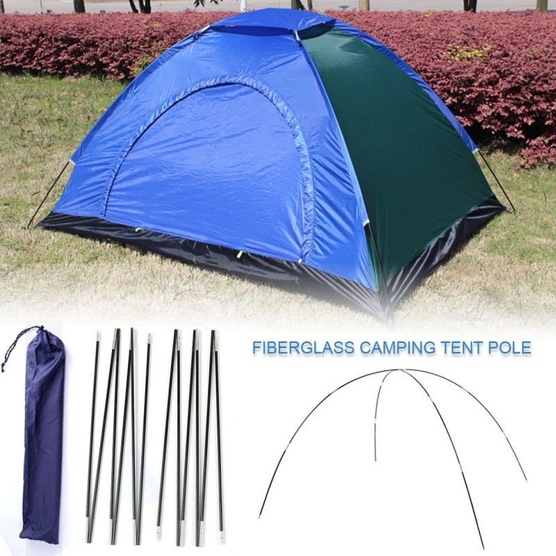 Hassle-Free Assembly Tent Rod Awning Frames Kit Camping Glass Fiber 10ft gallery