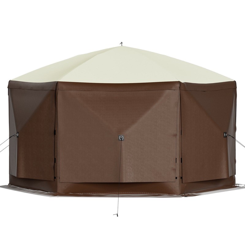 Camping Gazebo Tent,10'x10',6 Sided Pop-up Canopy Screen Tent for 8 Person gallery