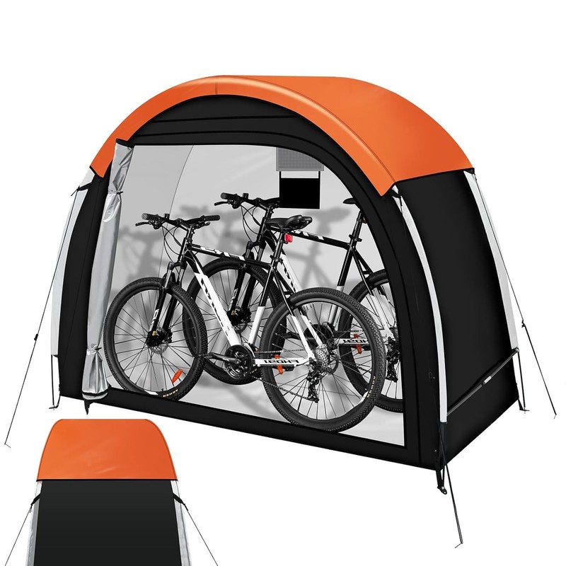 Waterproof Bike Storage Tent Outdoor Bicycle Shed w/ Rain Cover & Mesh Window