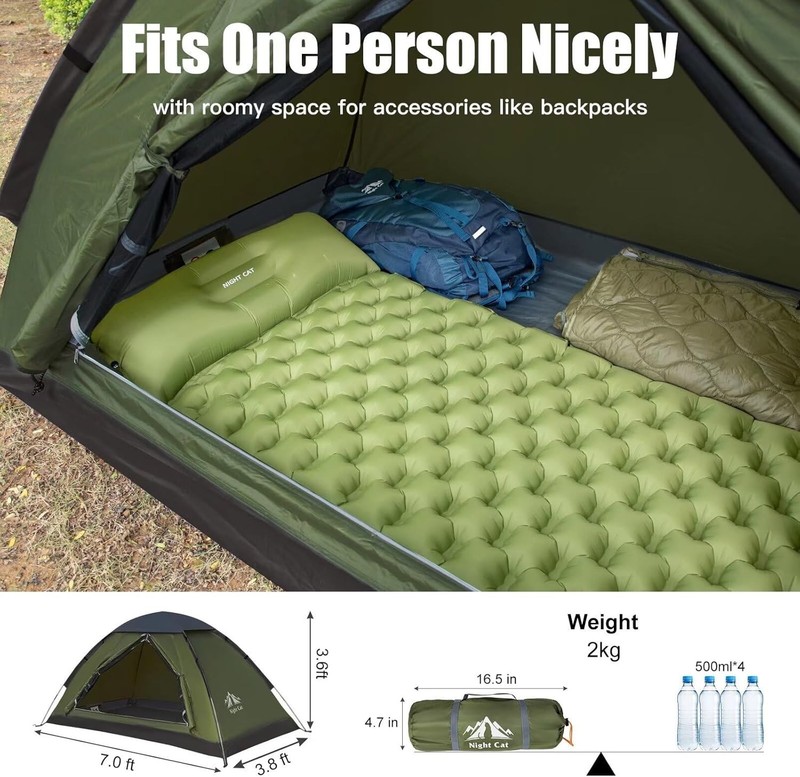 Ventilated Camping Tent for Adults/Kids - 1-2 Person Capacity, Easy Setup gallery