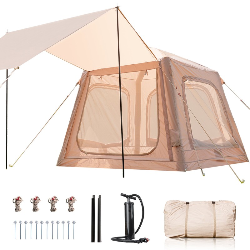 H&ZT Inflatable Camping Tent 4 Season Glamping Tent Outdoor 2 to 12 Person Tent