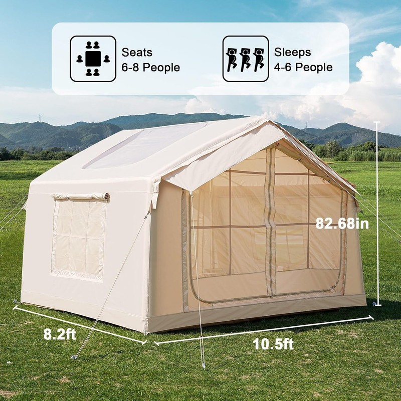 NAIZEA 6 Person Inflatable Tents for Camping Pump Stove Jack Air Glamping Tents gallery