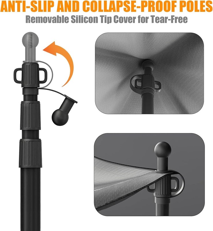 Durable Outdoor Aluminum Telescoping Poles 7.7ft - Non-Slip & Weather-Resistant gallery