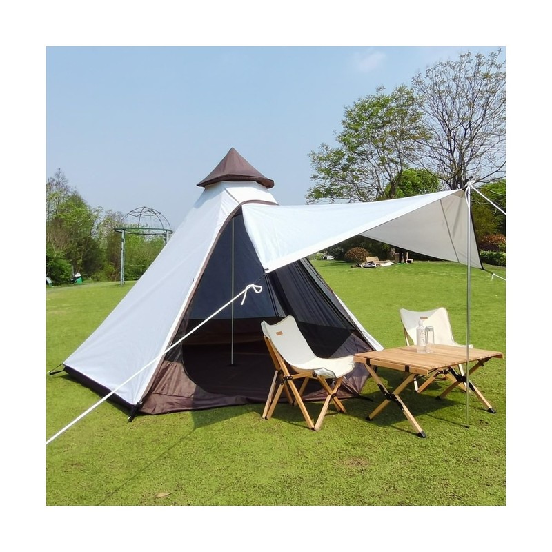 Outdoor 4 Season Double Layers 12FTx10FTx8FT Yurt Tent Camping Teepee Tent Wa...