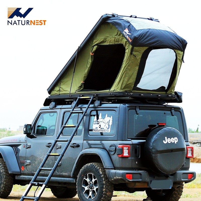 Naturnest Roof Top Tent Hardshell Pop-up Car Camping Tent w/ Ladder for SUV Jeep