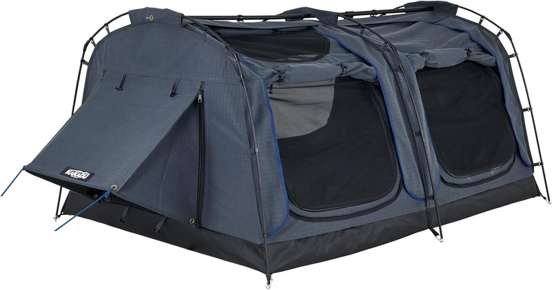 2-Person Waterproof Canvas Swag Tent with Foam Mattress & LED Lights