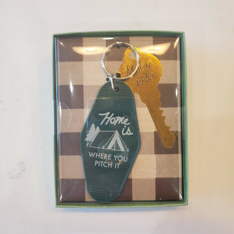 Molly & Rex Retro Key Chain Home Is Where You Pitch It Tent Camping RV NEW gallery
