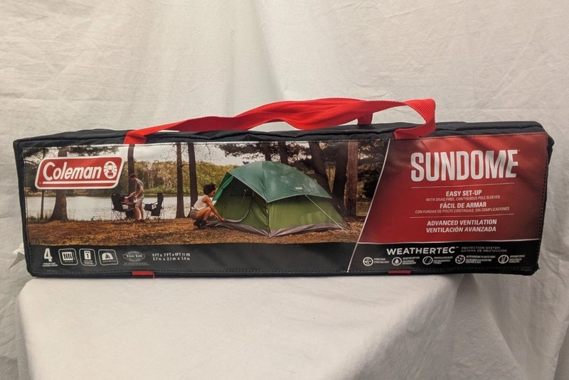 Coleman Sundome 4-Person Dome Tent Green WeatherTec Easy Set-Up 3-Season