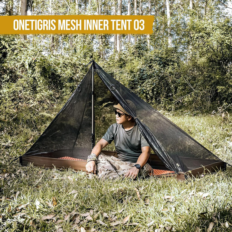 Mesh Teepee Tent, Ultralight 1 Person Screen Room with Waterproof Floor, Outdoor gallery