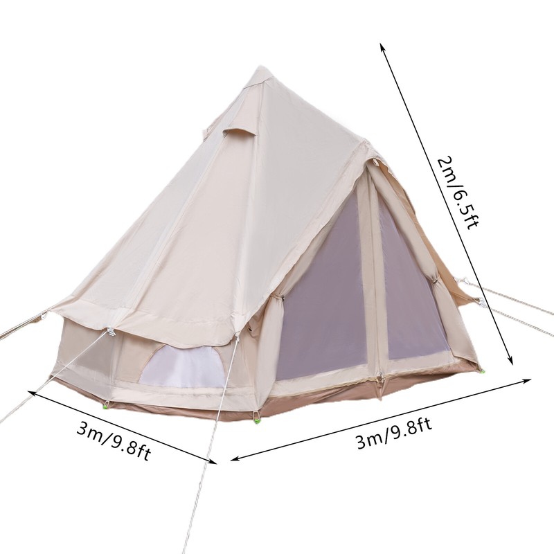 Luxury Glamping Tent All Year Living Polyester Cotton Bell Tent 3m Waterproof gallery