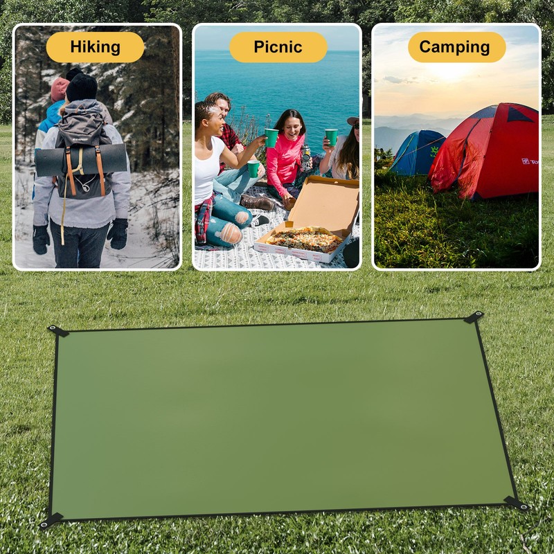 83*59in Camping Tent Tarp Shelter Hammock Awning Sun Shade Rain Cover Pad Mat gallery