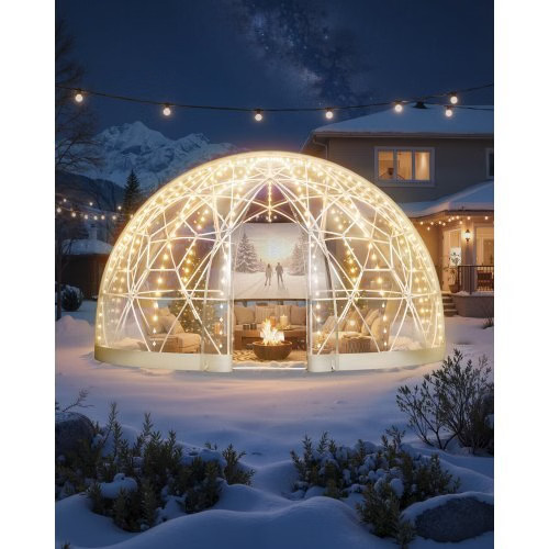 Garden Dome Igloo, 12 x 7.2 ft Outdoor Clear Bubble Tent for 4-7 Person, Weather gallery