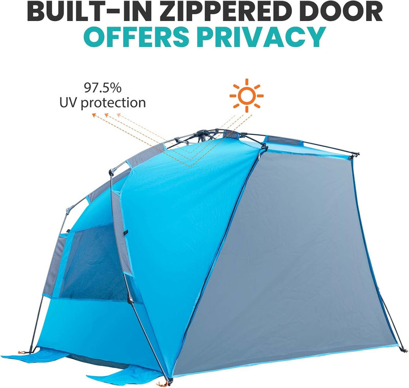 Beach Tent for 3-4 Person - Easy Setup and Portable Beach Shade Sun Shelter Cano gallery