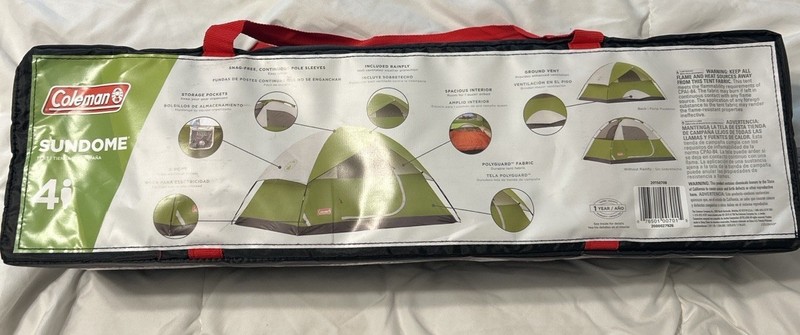 Coleman Sundome 4-Person Dome Tent Green Polyguard WeatherTec Rainfly E-Port