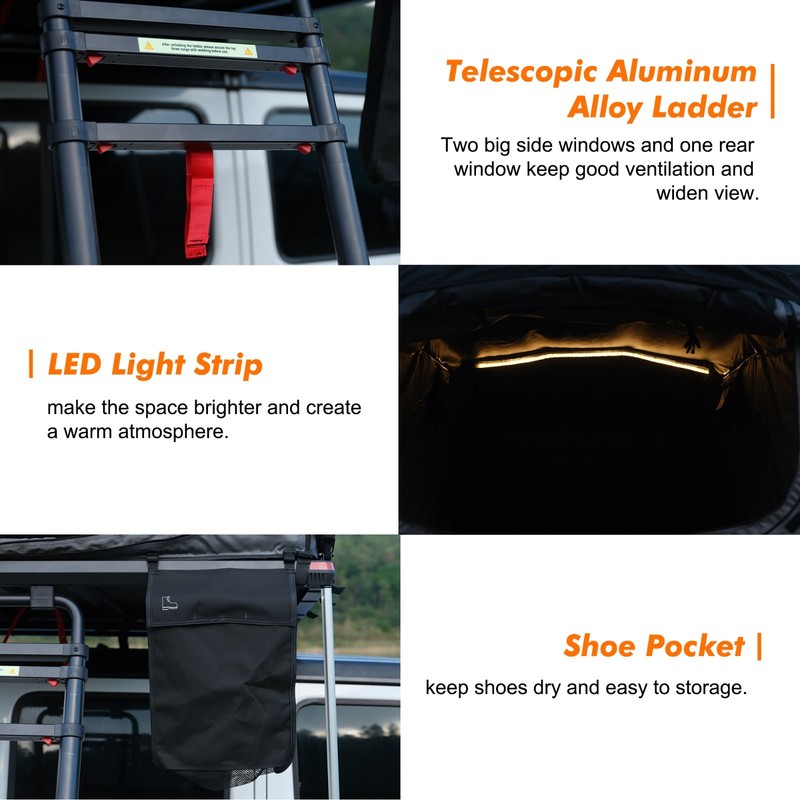 ILANDER Rooftop Tent soft Shell SUV & Truck Camping 2-4 Person Waterproof & UV gallery