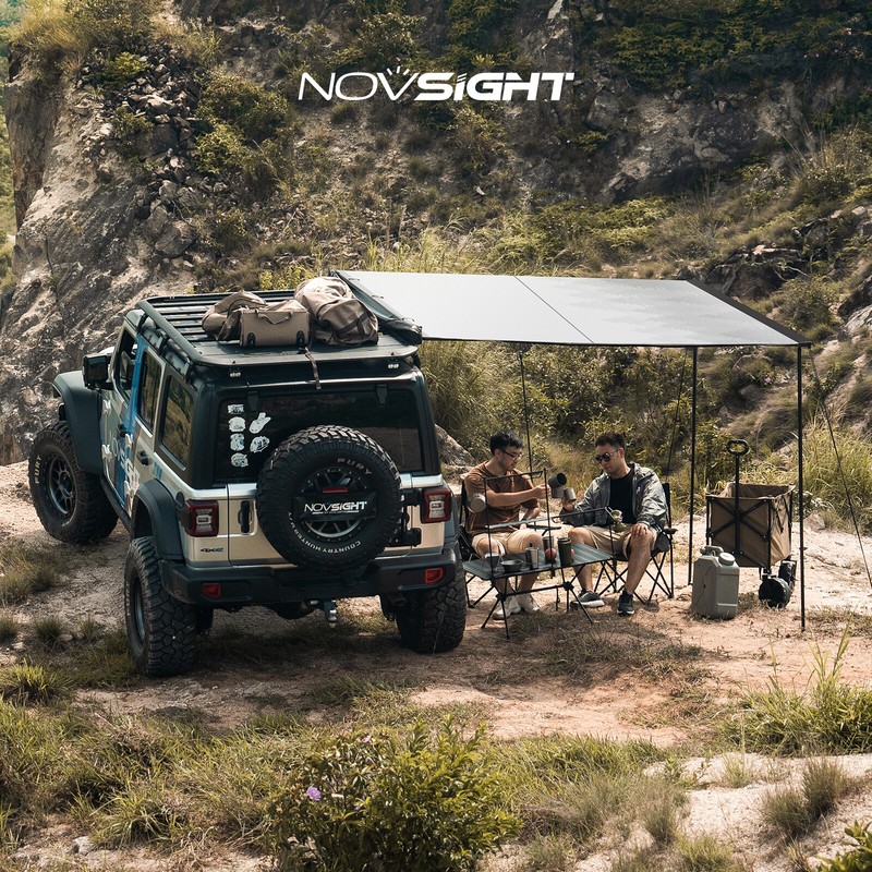 NOVSIGHT Carside Rooftop Pull Out Tent Shelter Sun Shade SUV Camping Travel 420D