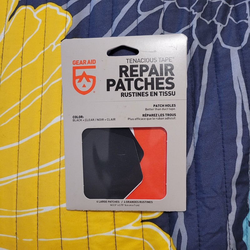 GEAR AID Tenacious Tape Repair Patches (4) 2.5 x 2.75 – Black + Clear