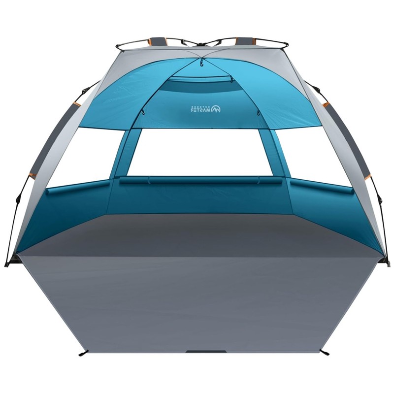 Beach Tent Sun Shelter for 3-4 Person, Pop Up Easy Setup