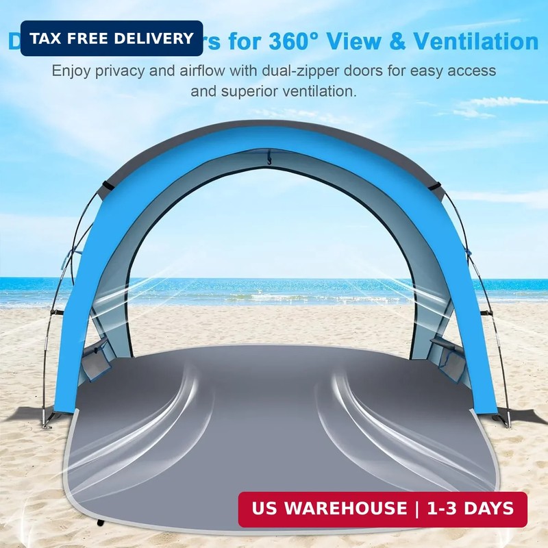 Gorich Beach Tent Sun Shelter with UPF50+ UV Protection for 1-2/3/4-5/6-7 Person gallery