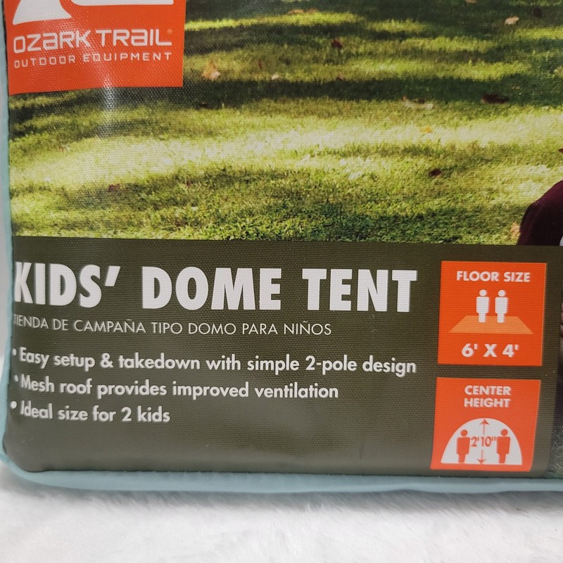 Ozark Trail 6' x 4' x 34" Kid's Dome Tent, Ideal for 2 Kids Camp Yard Summer gallery