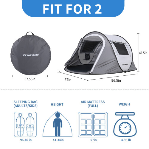 2 Person Camping Pop Up Boat Tent Easy set up Waterproof Outdoor Hiking Tent gallery