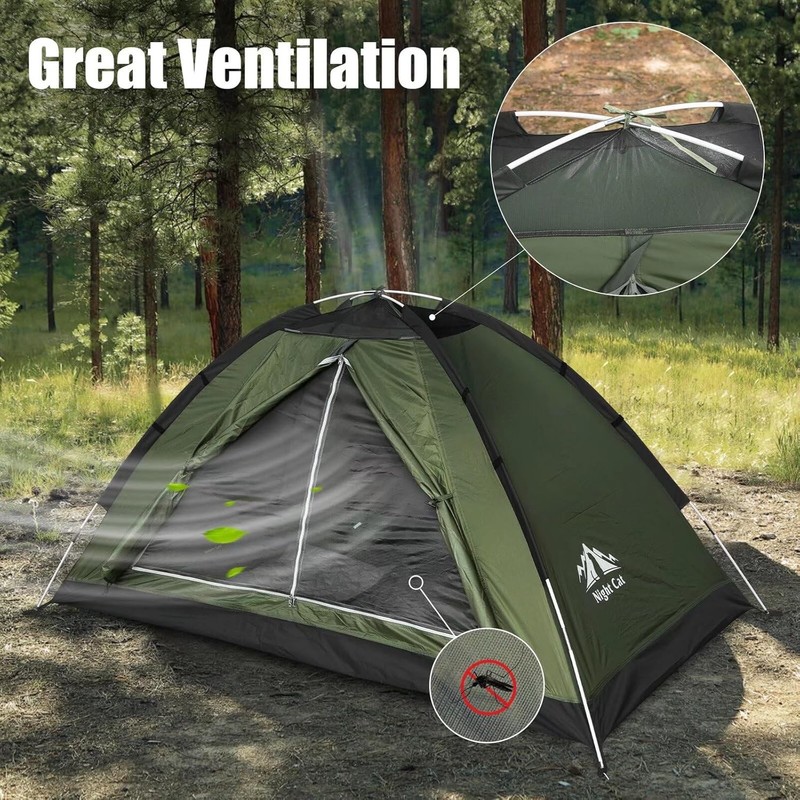 New Night Cat Lightweight Backpacking Tent 1-2 Person Waterproof Fast Shipping gallery