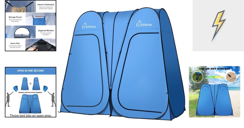 Spacious 2 Room Outdoor Camp Tent - Sun Shelter & Dressing Room with UV Guard gallery