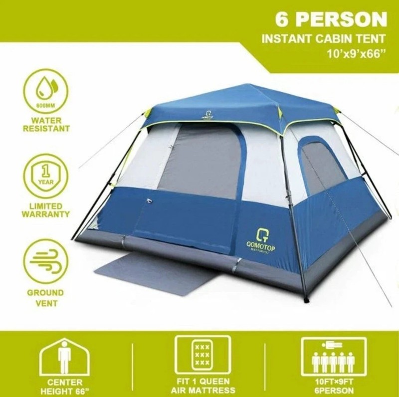 QOMOTOP 6 Person 60 Seconds Set Up Camping Tent, Waterproof Pop Up Tent with Top gallery