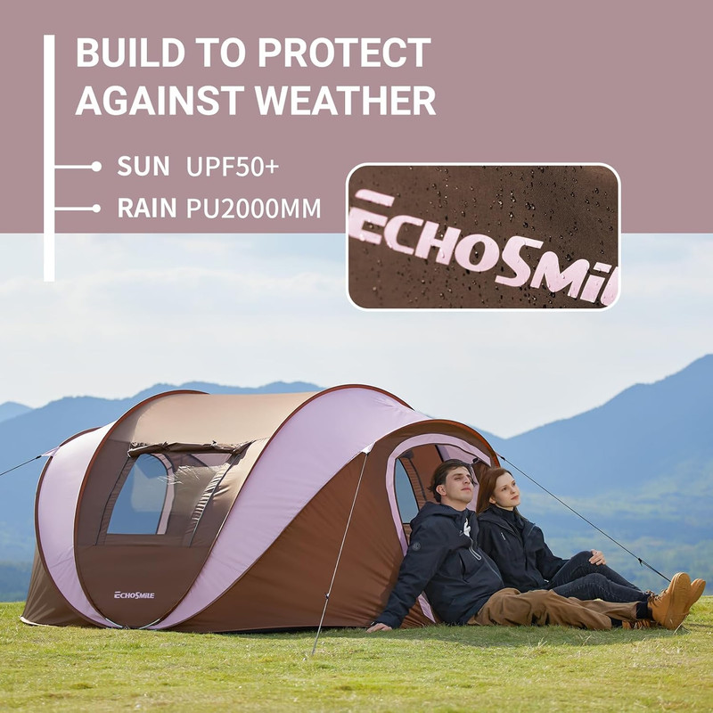 Pop up Camping Tent, 2/4/6 Person Easy Setup Tent, Water Resistant Dome, Portabl gallery
