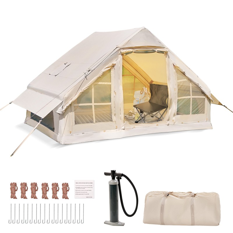 NAIZEA Inflatable Camping Tent for 6 People Inflatable House Tents with Pump