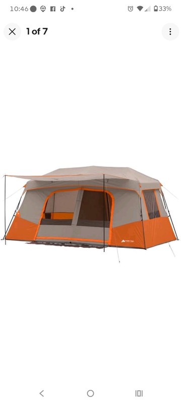 Ozark Trail 8 Person Cabin Tent – Cabin Shape Camping Tent in Orange/Gray